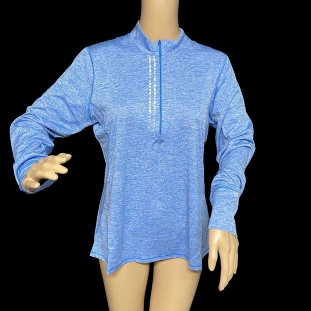 Annika by Cutter & Buck Light Blue M Quarter Zip UPF 50+ Golf Pullover NWT